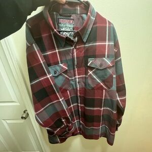 DIXXON Men's Red and Gray Plaid flannel brickcity 3 xl